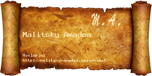 Malitsky Amadea névjegykártya